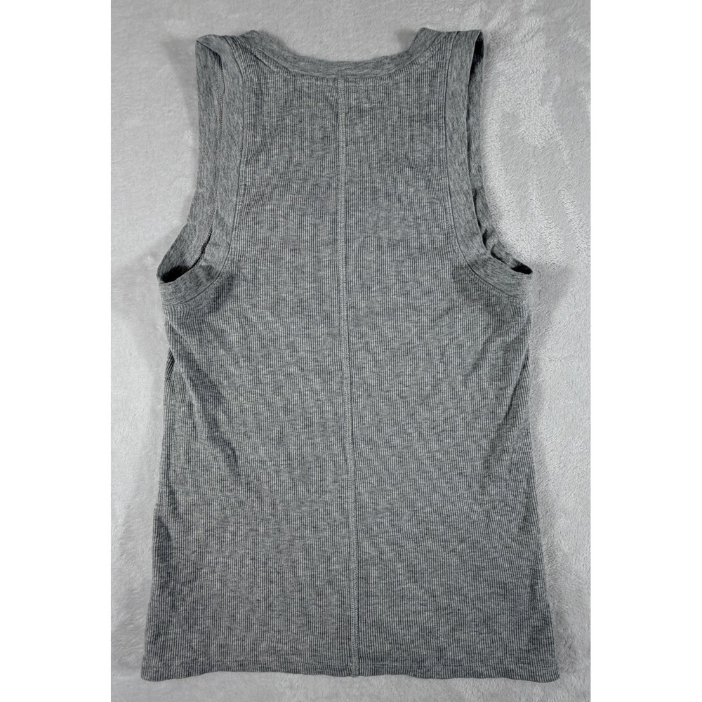 Aerie Tank Top Women's Sz L Gray Scoop Neck Racerback Ribbed - Picture 3 of 7